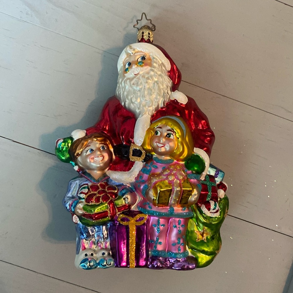 Christopher Radko Santa with children ornament